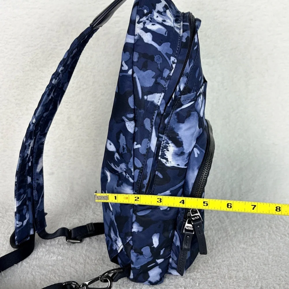 TUMI Voyageur Nadia Convertible Sling Bag Indigo Watercolor Nylon Backpack
